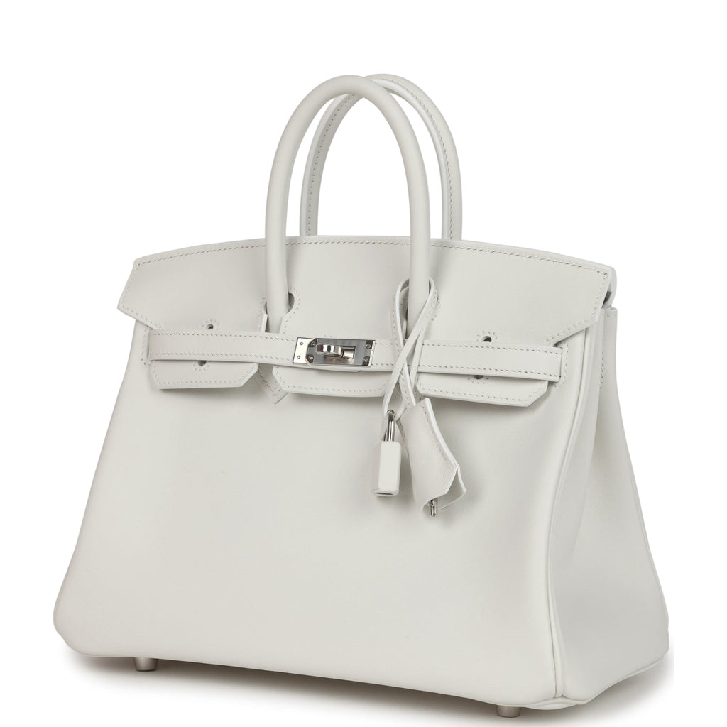 Hermes Birkin 25 New White Swift Palladium Hardware