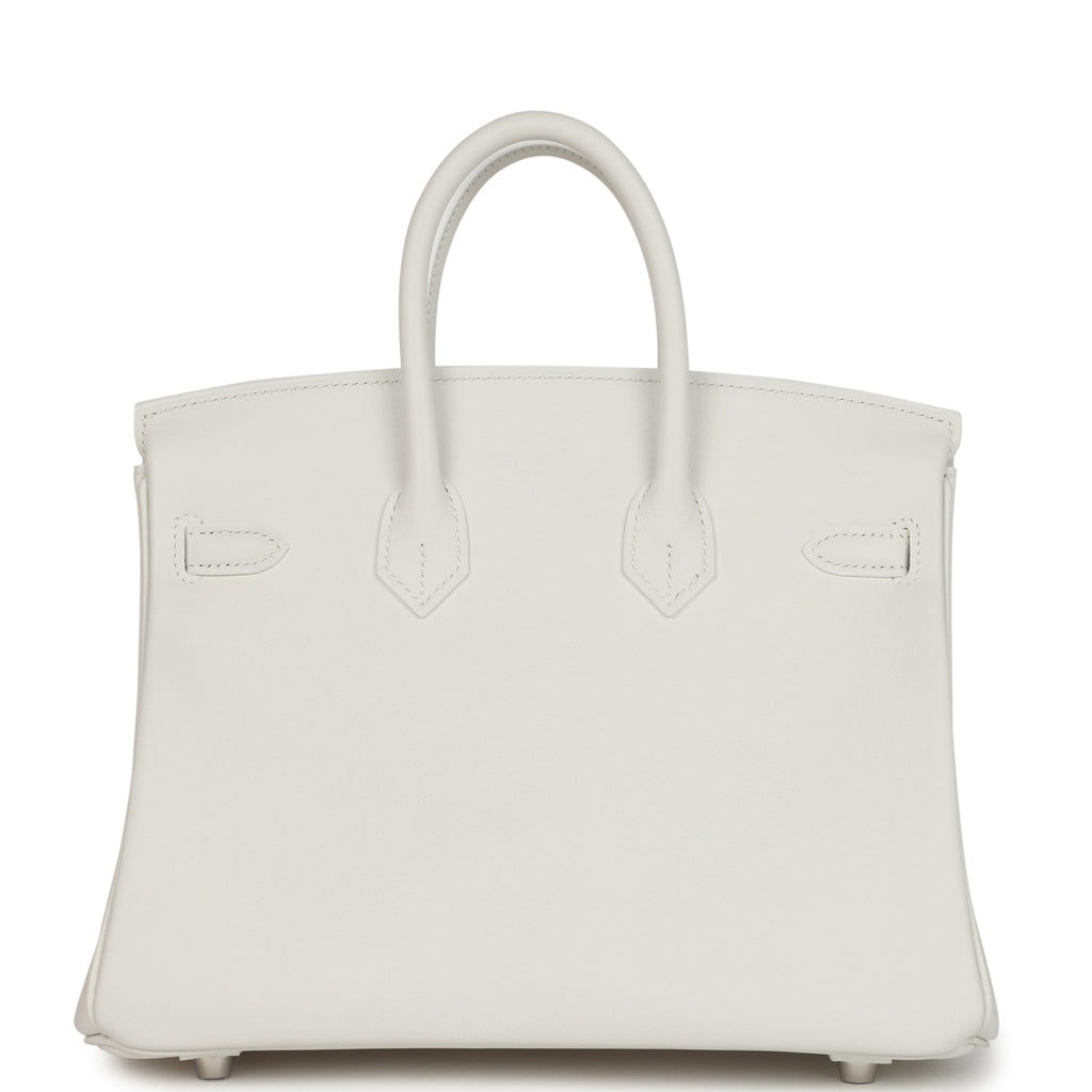 Hermes Birkin 25 New White Swift Palladium Hardware
