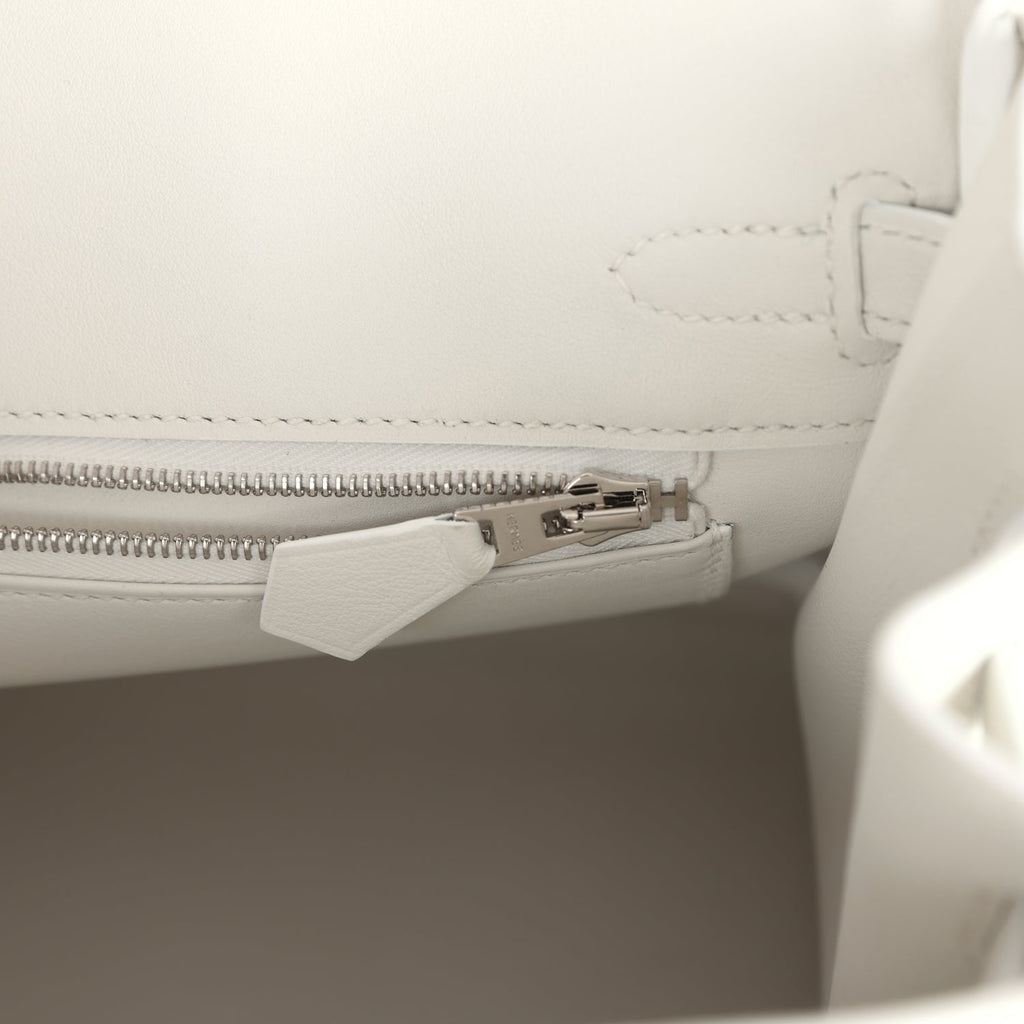 Hermes Birkin 25 New White Swift Palladium Hardware