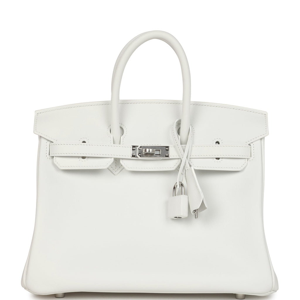 Hermes Birkin 25 New White Swift Palladium Hardware