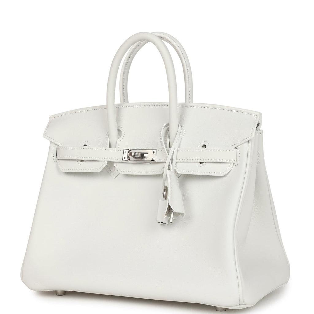 Hermes Birkin 25 New White Swift Palladium Hardware