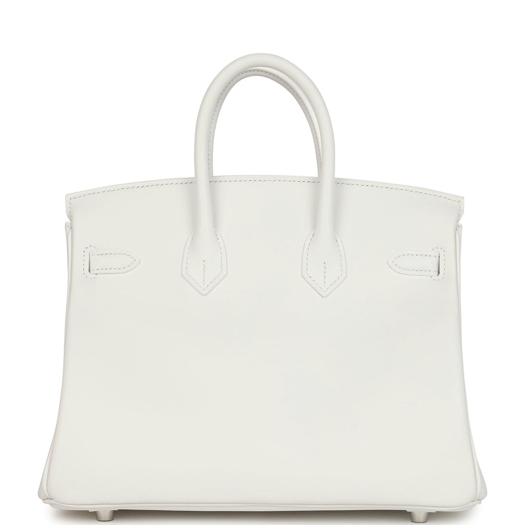 Hermes Birkin 25 New White Swift Palladium Hardware