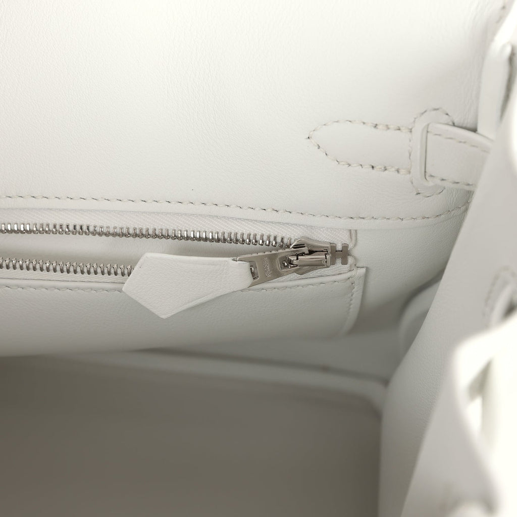 Hermes Birkin 25 New White Swift Palladium Hardware
