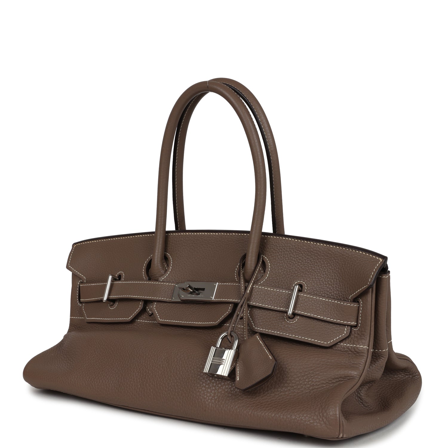 New Hermes Shoulder Birkin 42 JPG Etoupe Clemence Palladium Hardware