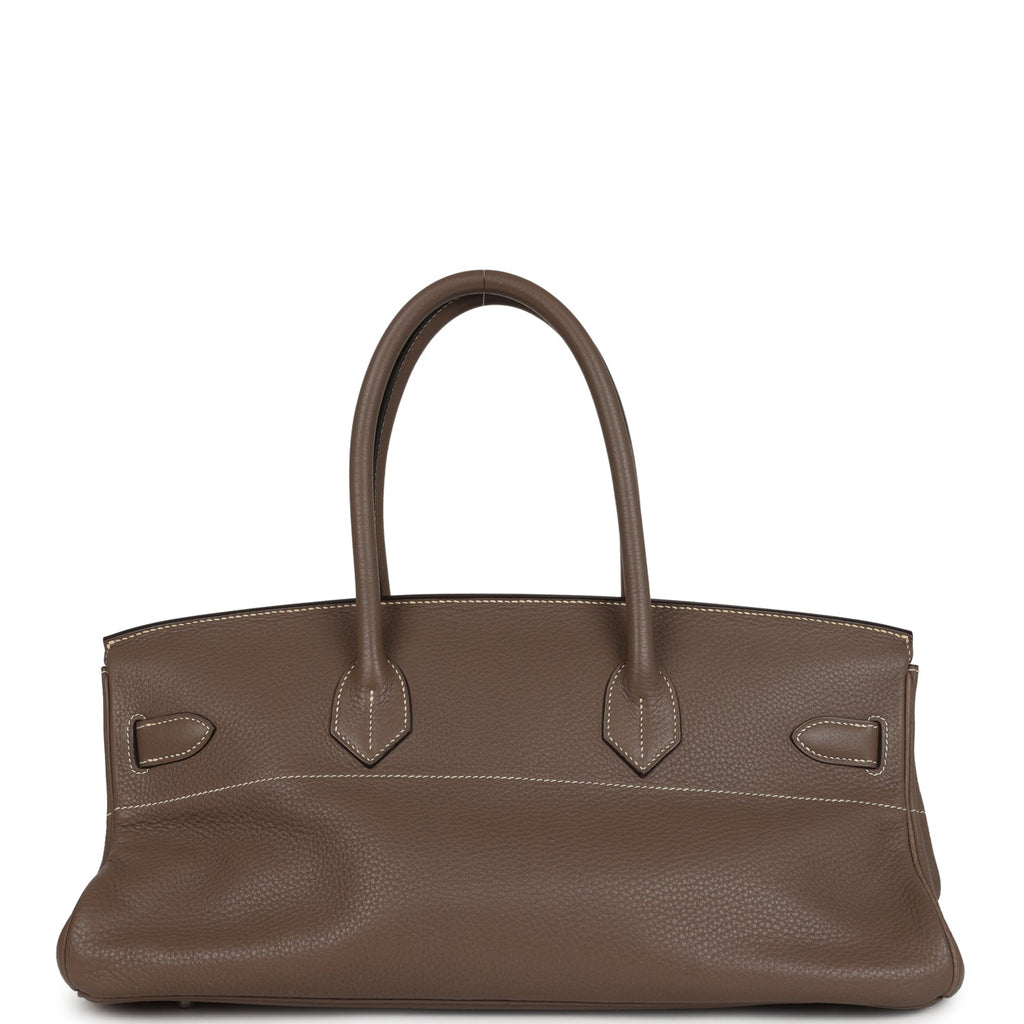 New Hermes Shoulder Birkin 42 JPG Etoupe Clemence Palladium Hardware