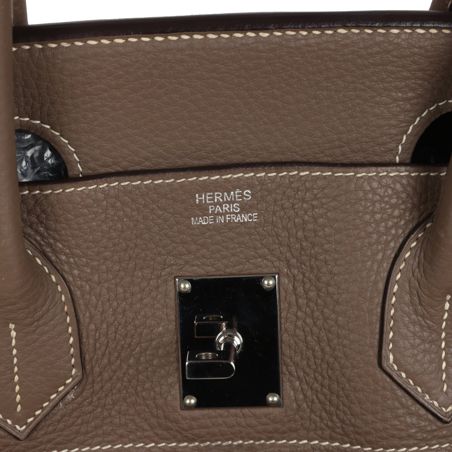 New Hermes Shoulder Birkin 42 JPG Etoupe Clemence Palladium Hardware