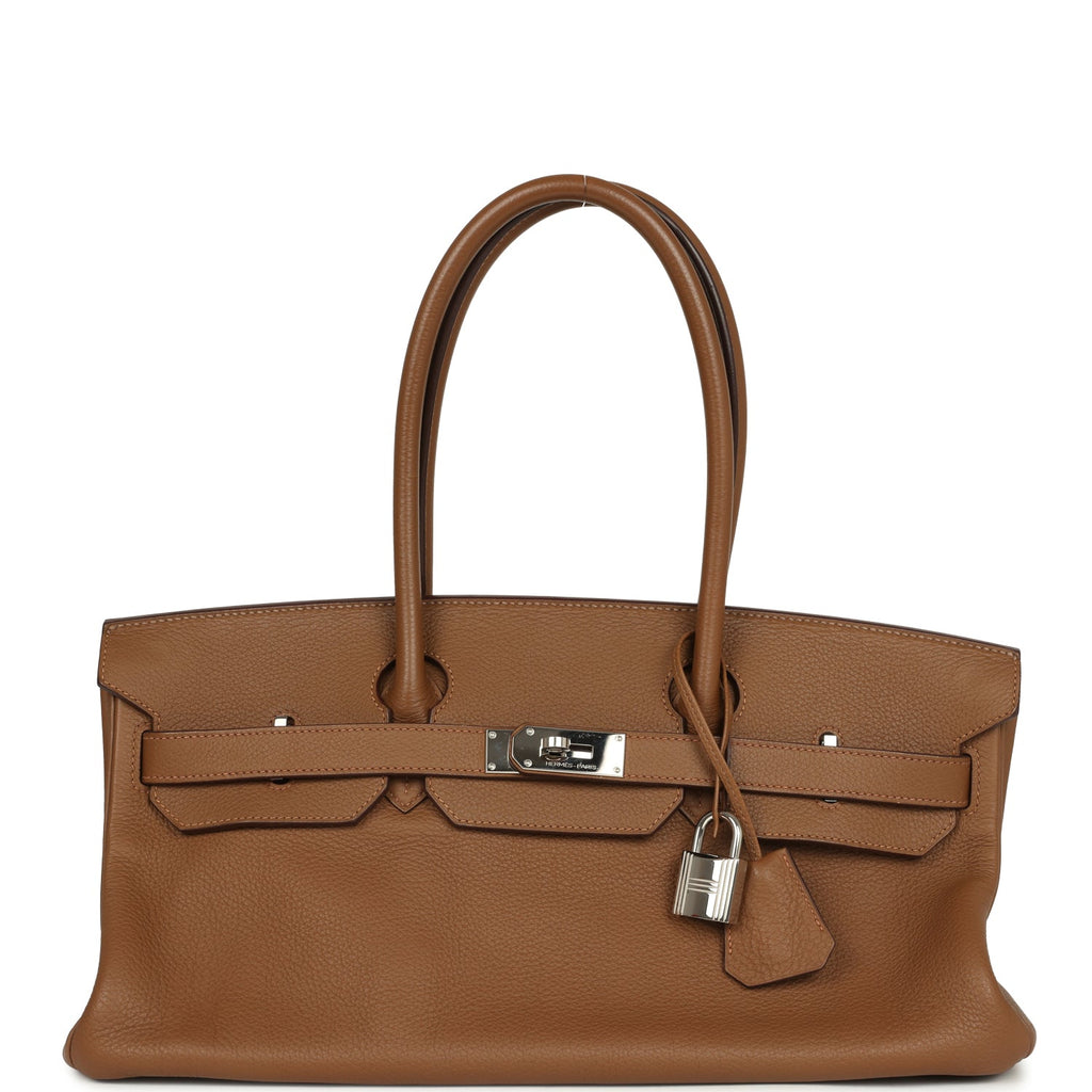 New Hermes Shoulder Birkin 42 JPG Alezan Clemence Palladium Hardware