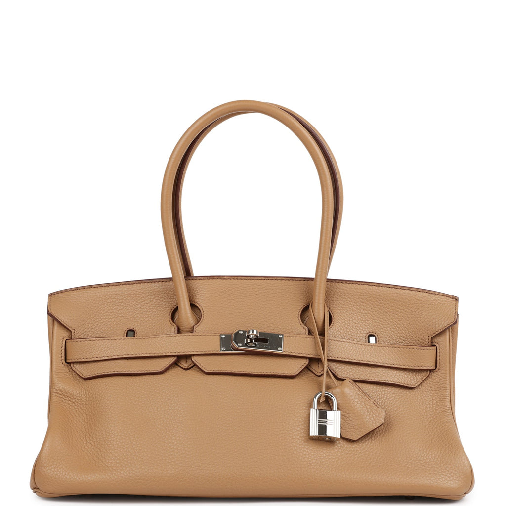 New Hermes Shoulder Birkin 42 JPG Tabac Camel Clemence Palladium Hardware