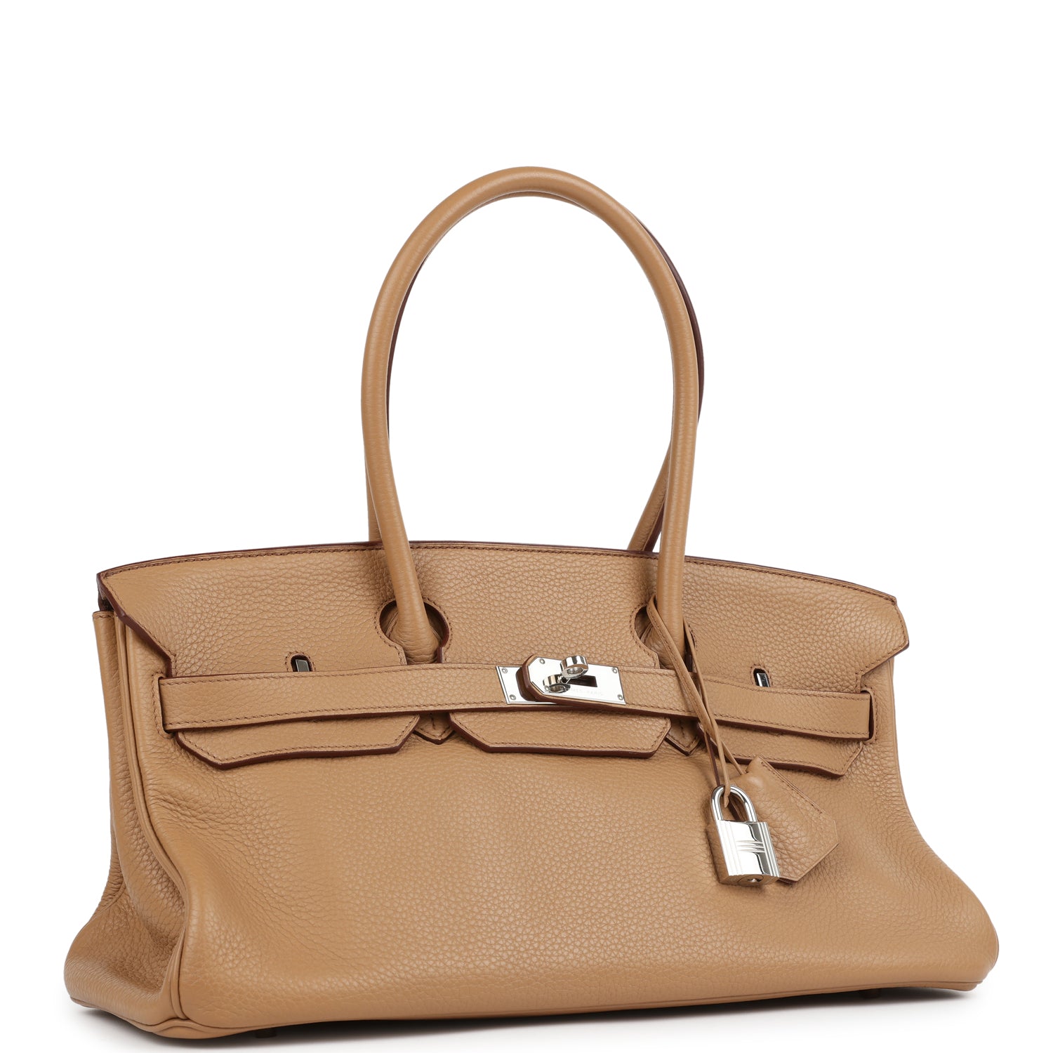New Hermes Shoulder Birkin 42 JPG Tabac Camel Clemence Palladium Hardware