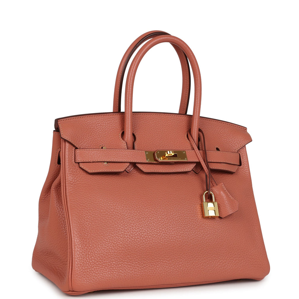 New Hermes Birkin 30 Rose Tea Clemence Gold Hardware