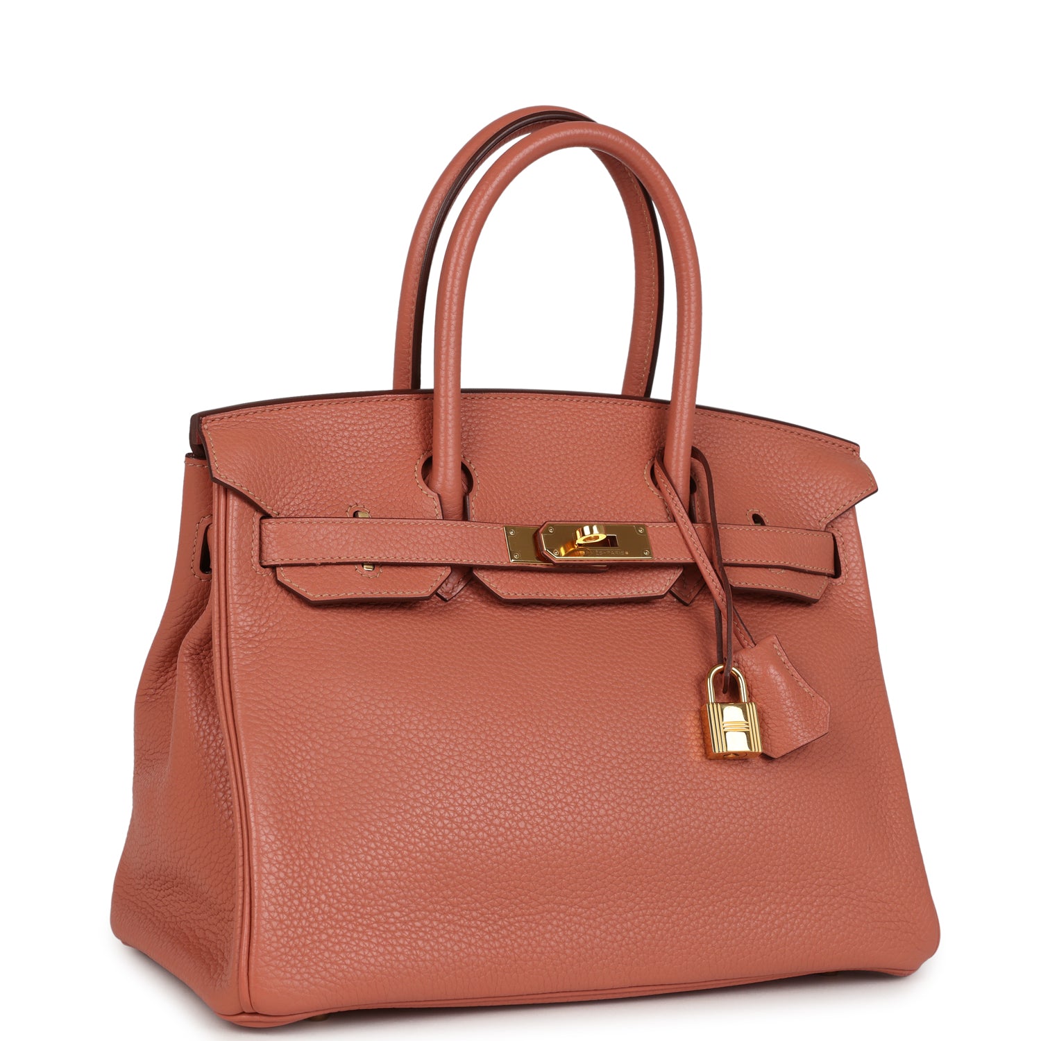 New Hermes Birkin 30 Rose Tea Clemence Gold Hardware