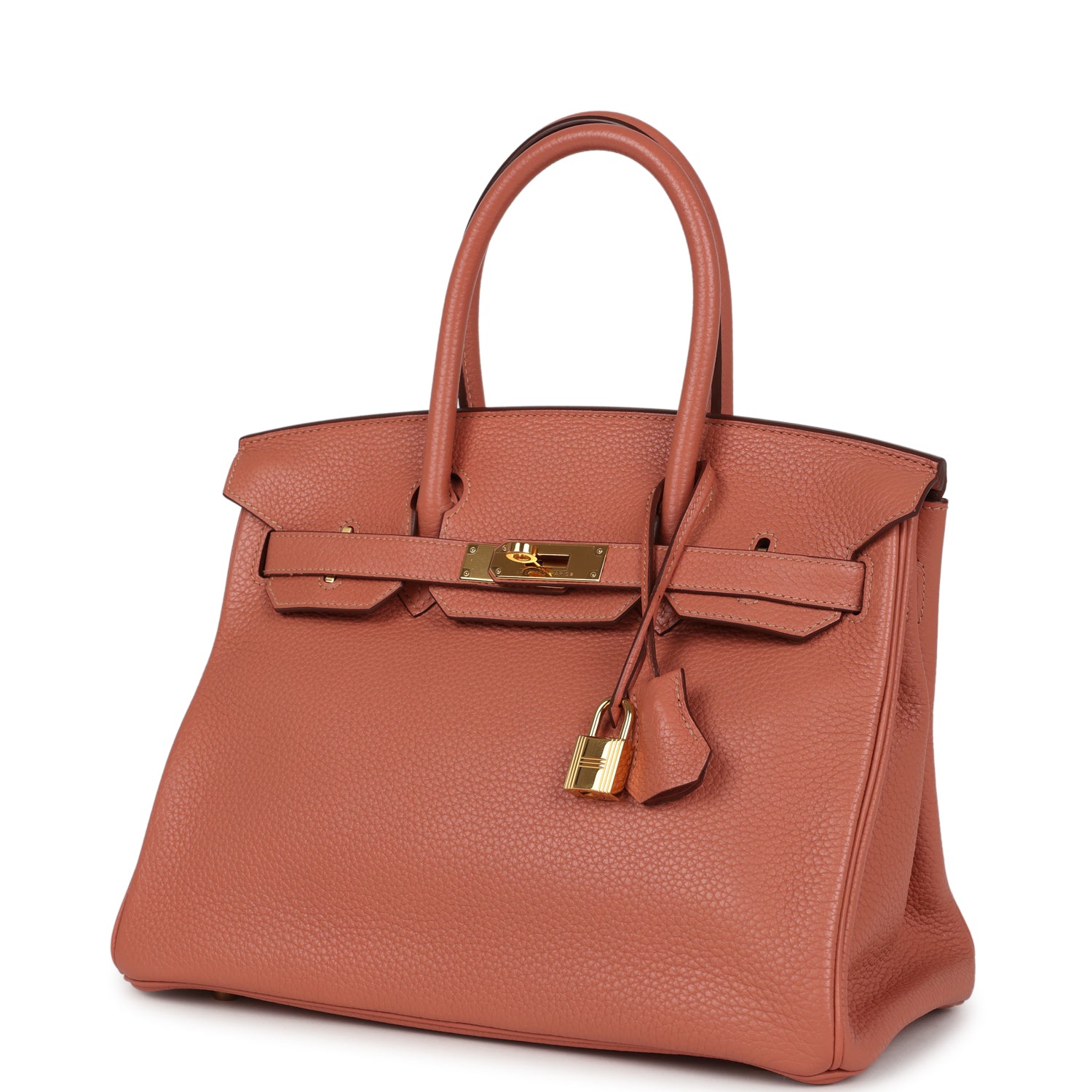 New Hermes Birkin 30 Rose Tea Clemence Gold Hardware