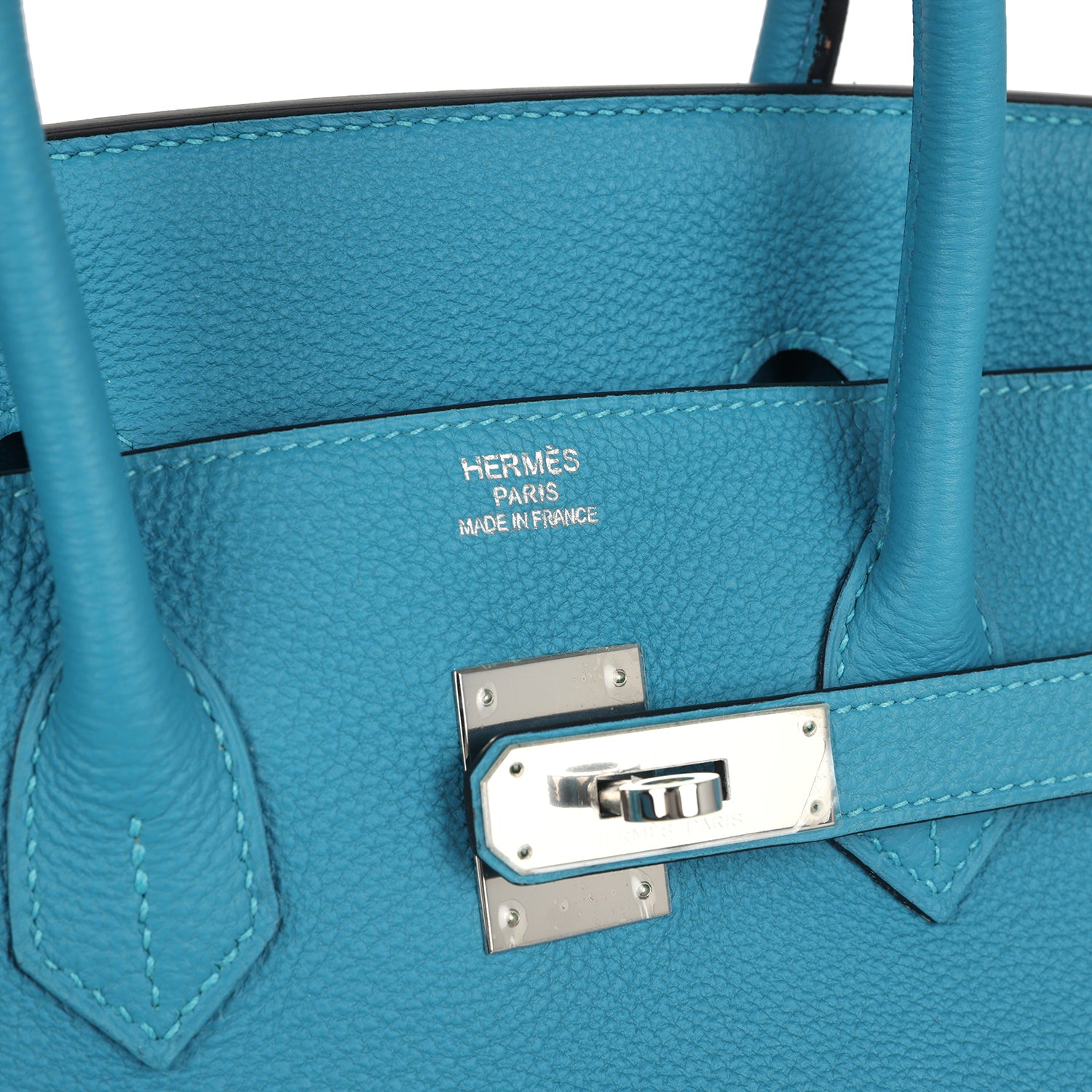 Pre-owned Hermes Birkin 35 Turquoise Togo Palladium Hardware