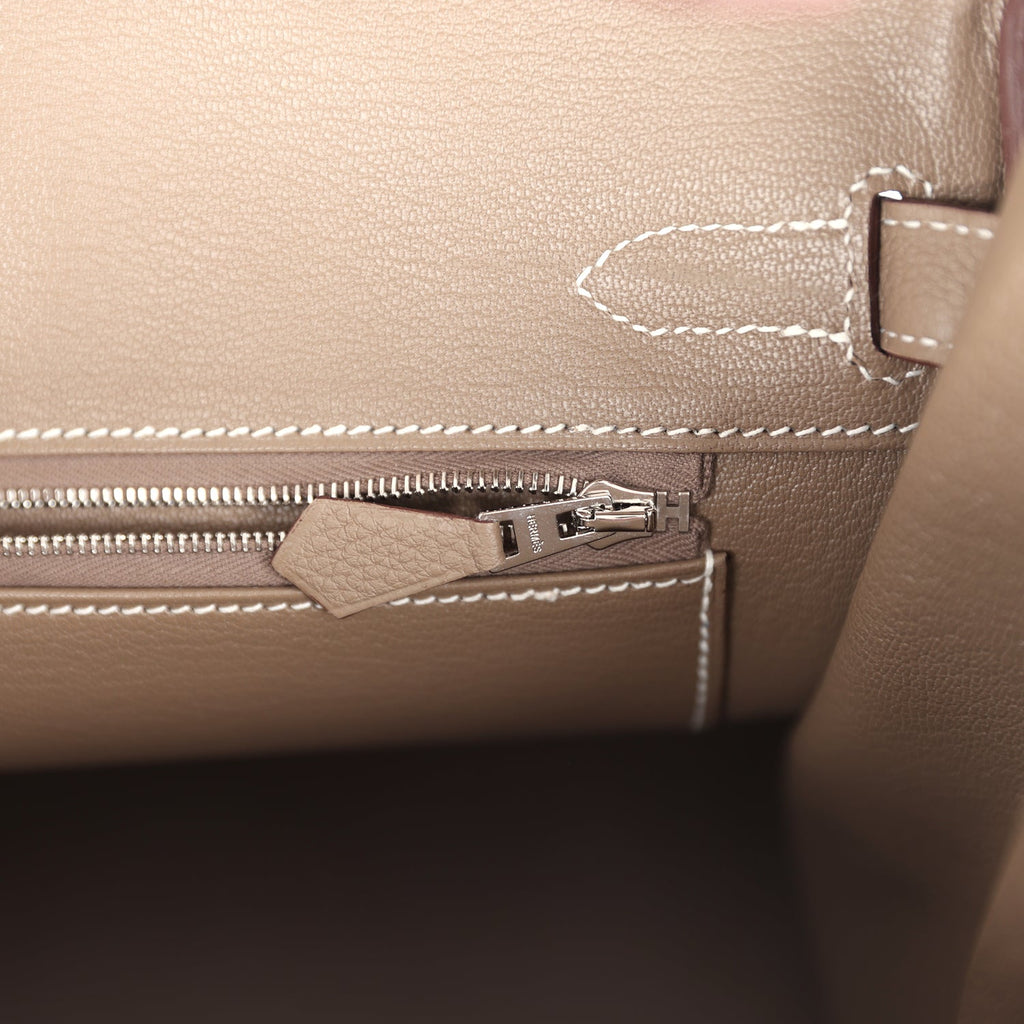 Hermes Birkin 30 Etoupe Togo Palladium Hardware