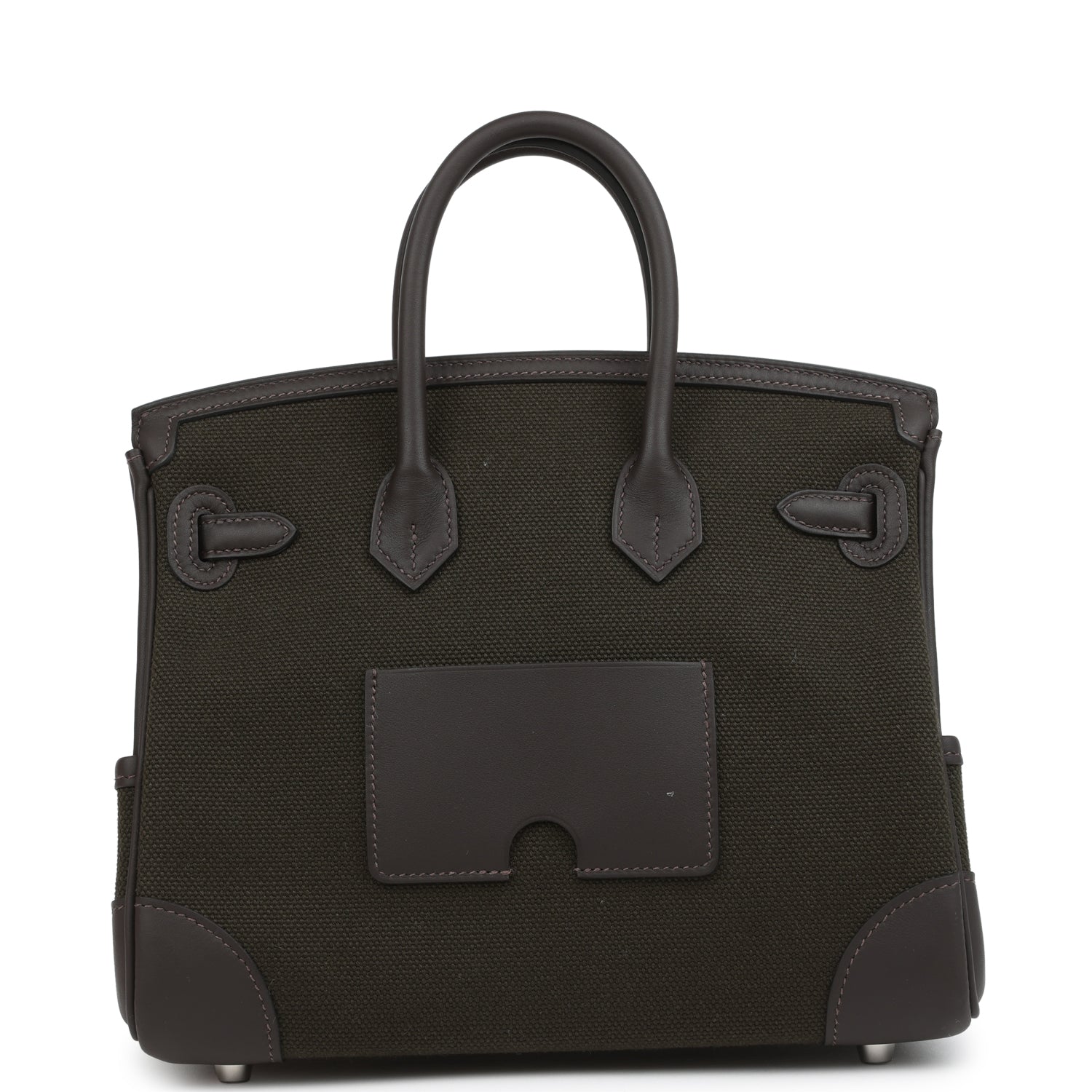 Hermes Birkin 25 Cargo Dark Bronze Toile Goeland and Ebene Swift Palladium Hardware