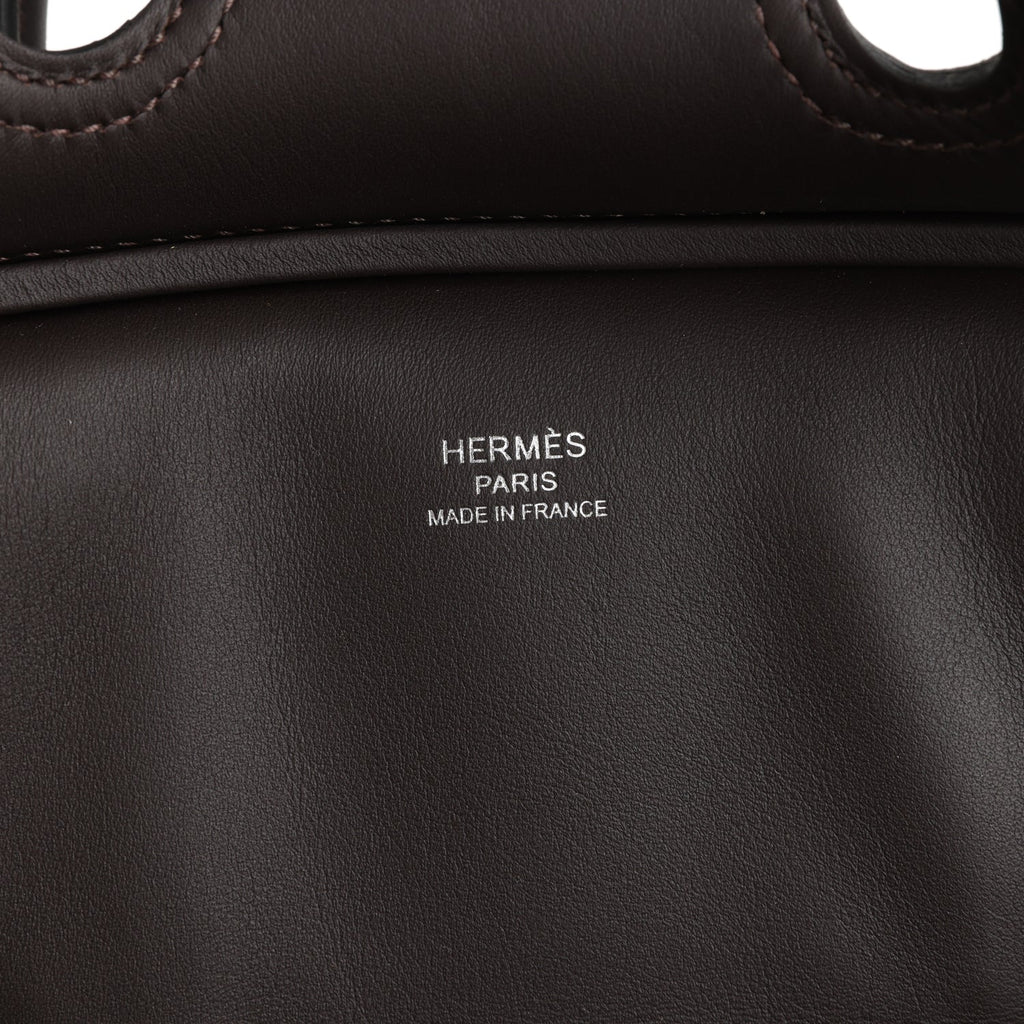 Hermes Birkin 25 Cargo Dark Bronze Toile Goeland and Ebene Swift Palladium Hardware