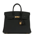 Hermes Birkin 25 Black Togo Gold Hardware