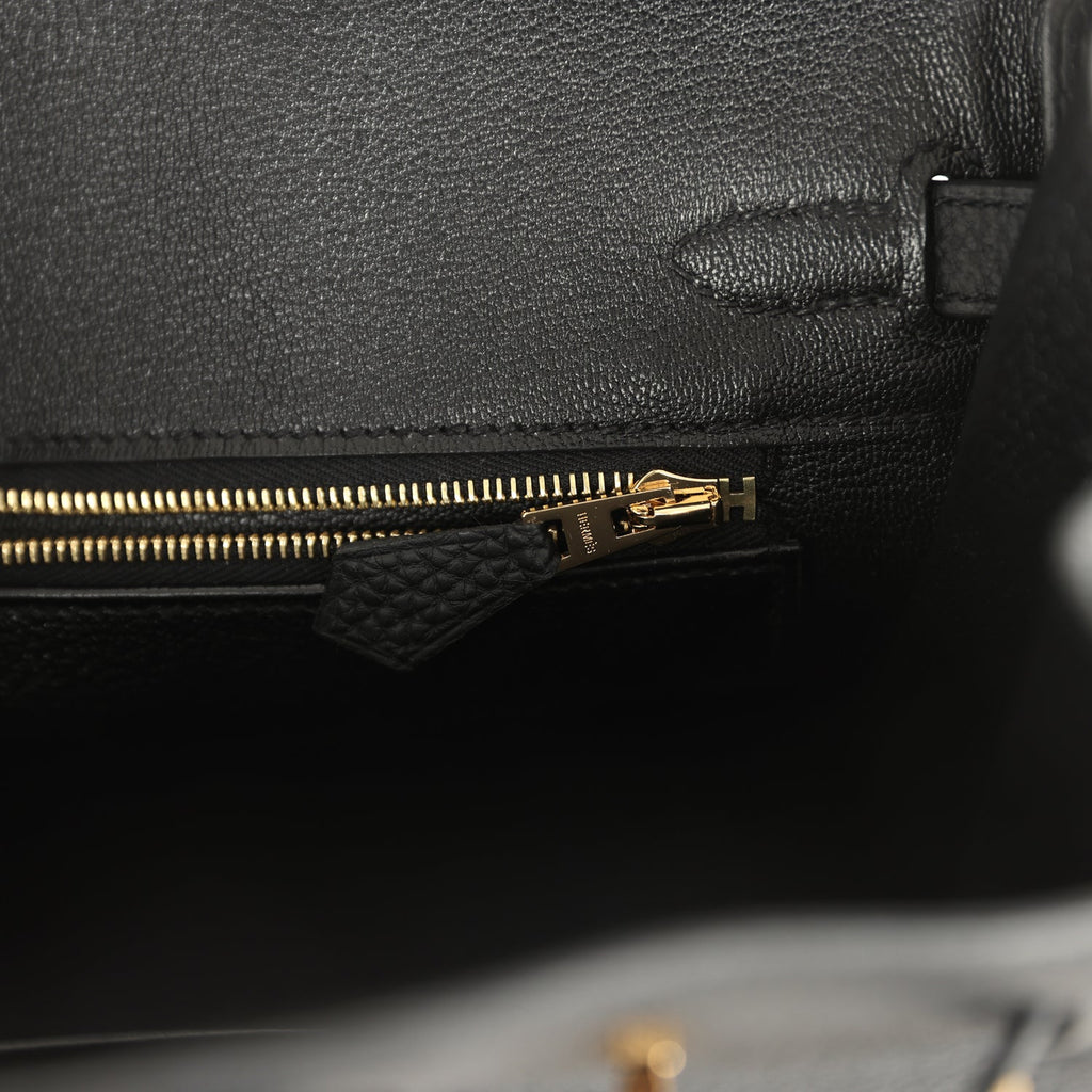 Hermes Birkin 25 Black Togo Gold Hardware