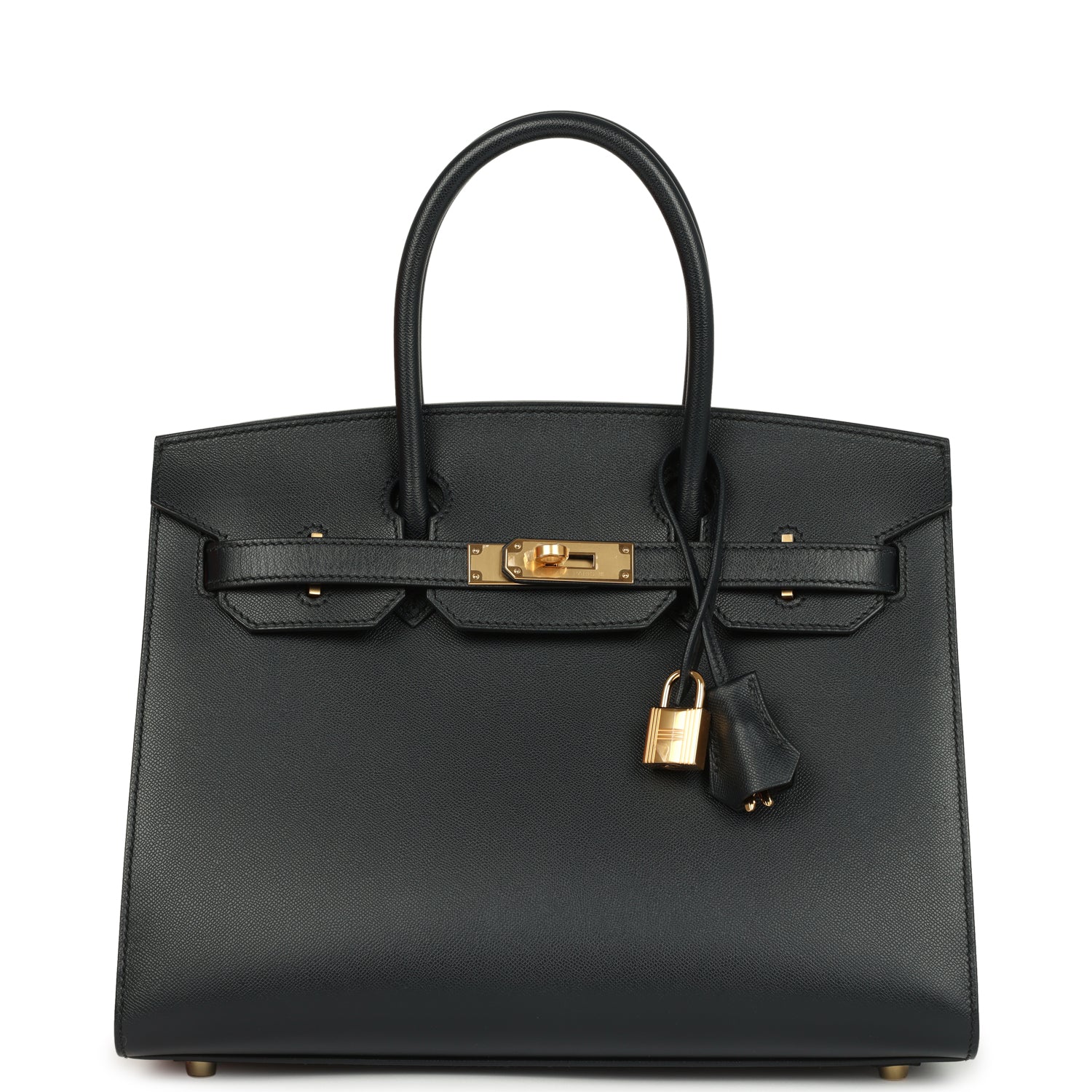 Pre-owned Hermes Birkin Sellier 30 Bleu Minuit Monsiuer Gold Hardware