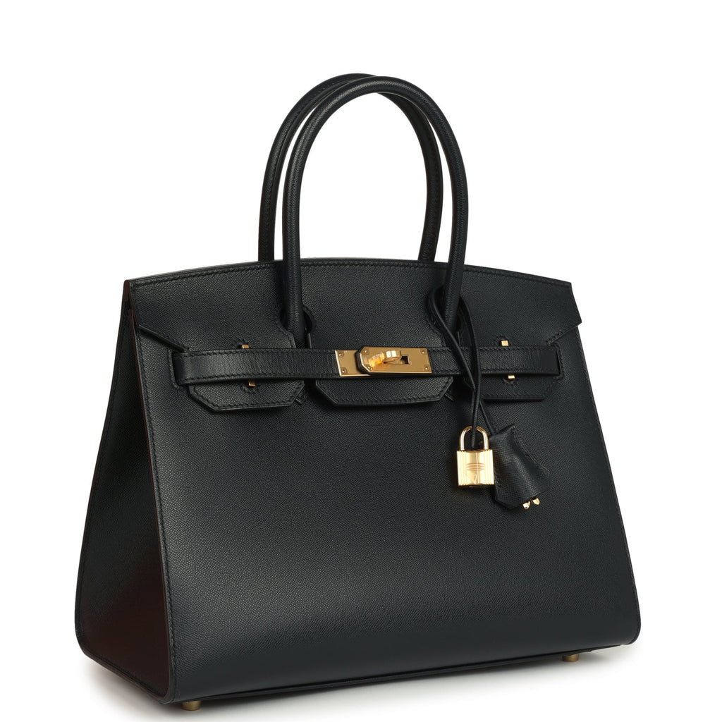 Pre-owned Hermes Birkin Sellier 30 Bleu Minuit Monsiuer Gold Hardware