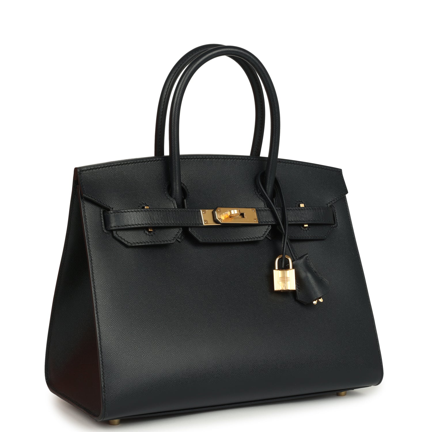 Pre-owned Hermes Birkin Sellier 30 Bleu Minuit Monsiuer Gold Hardware