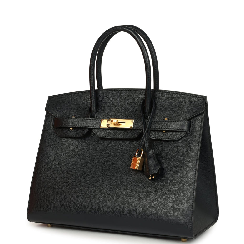 Pre-owned Hermes Birkin Sellier 30 Bleu Minuit Monsiuer Gold Hardware