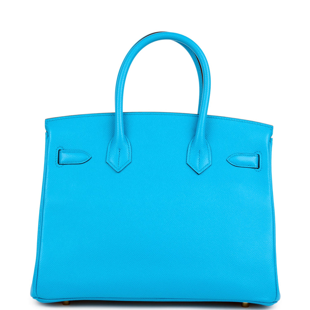 Hermes Birkin 30 Bleu Frida Epsom Gold Hardware