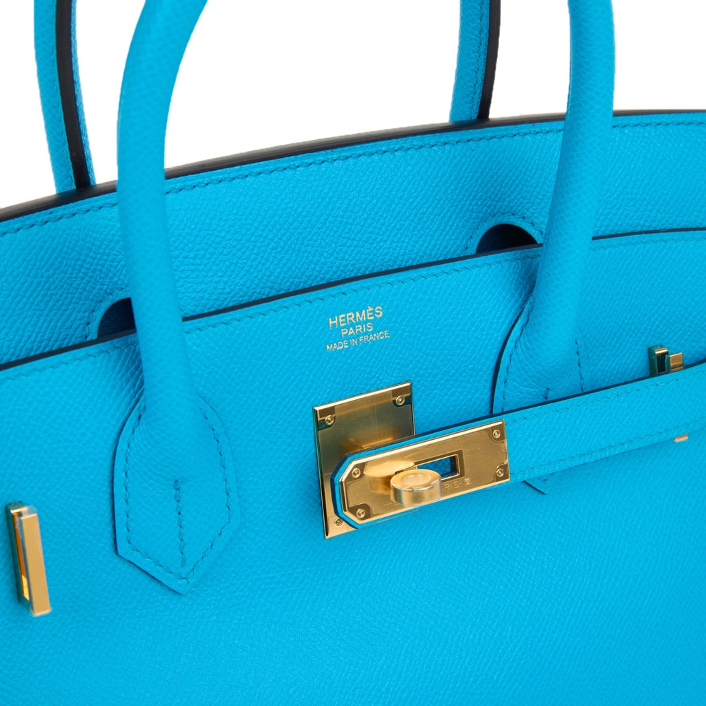 Hermes Birkin 30 Bleu Frida Epsom Gold Hardware