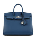 Hermes Birkin Sellier 25 Deep Bleu Madame Palladium Hardware