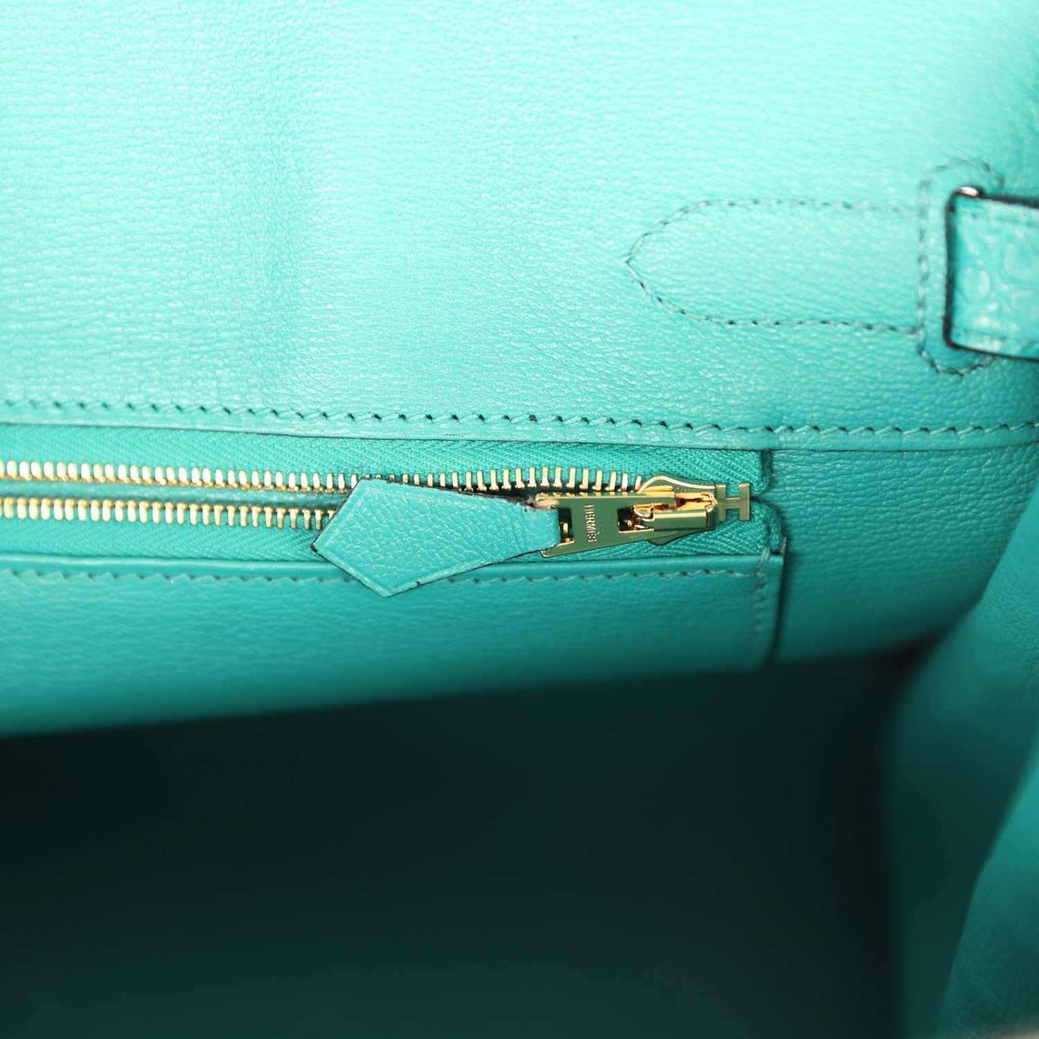 Pre-owned Hermes Birkin 30 Bleu Paon Matte Alligator Gold Hardware