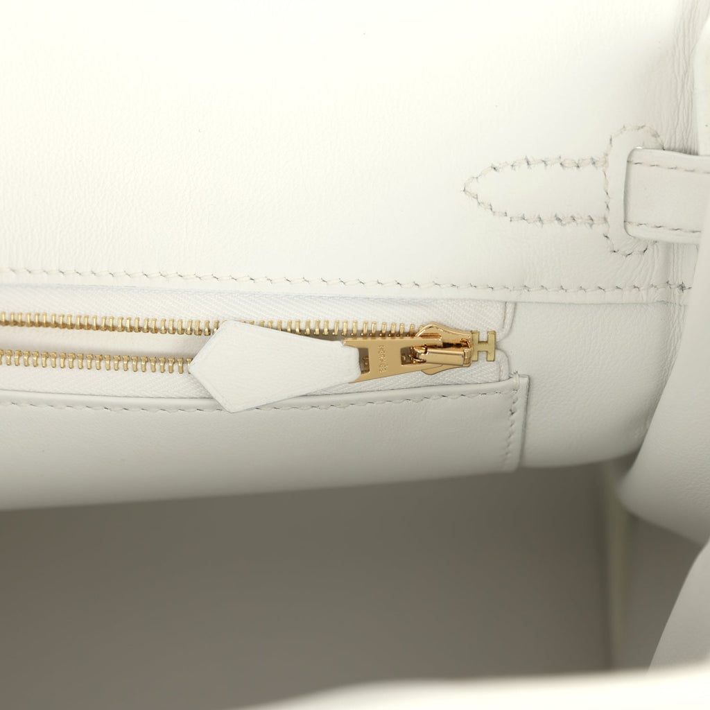 Hermes Birkin 25 New White Swift Gold Hardware