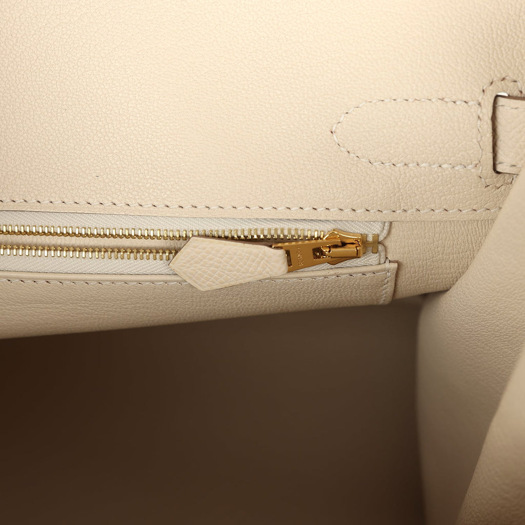Pre-owned Hermes Birkin 30 Craie Epsom Rose Gold Hardware