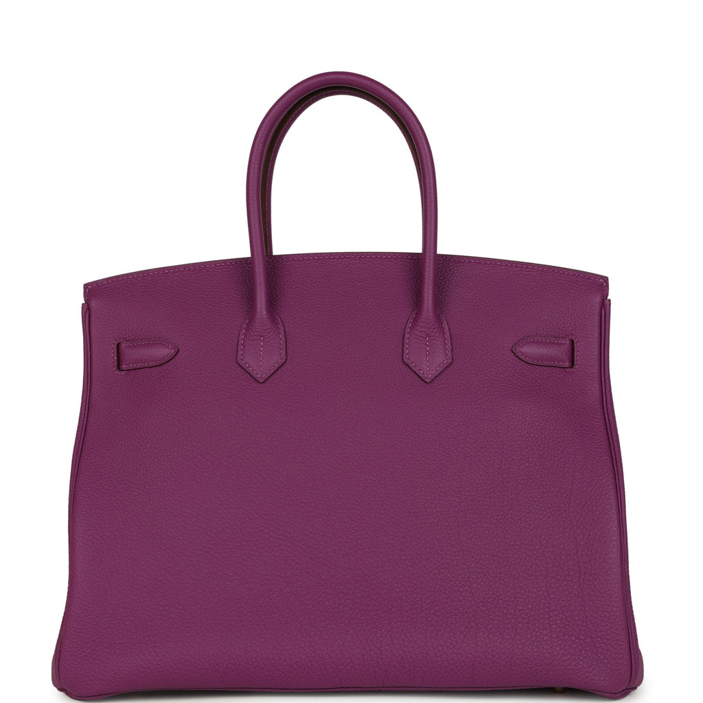 Pre-owned Hermes Birkin 35 Anemone Togo Gold Hardware
