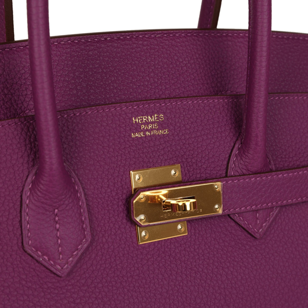 Pre-owned Hermes Birkin 35 Anemone Togo Gold Hardware