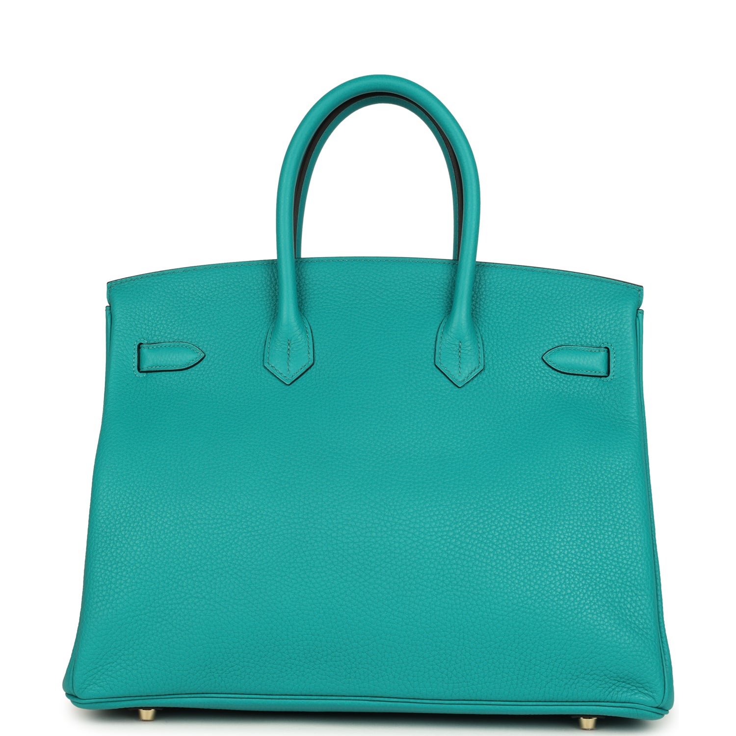 Pre-owned Hermes Birkin 35 Bleu Paon Togo Gold Hardware