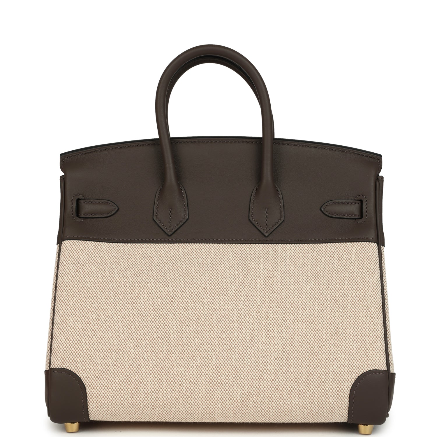 Hermes Birkin 25 Ecru-Beige Toile H Canvas and Ecorce Swift Permabrass Hardware
