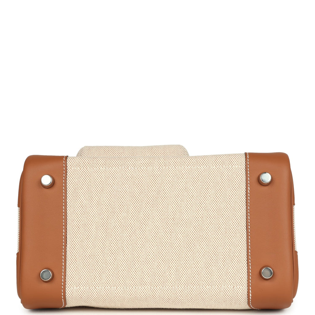Hermes Birkin 25 Cargo Ecru-Beige Toile H and Gold Swift Palladium Hardware