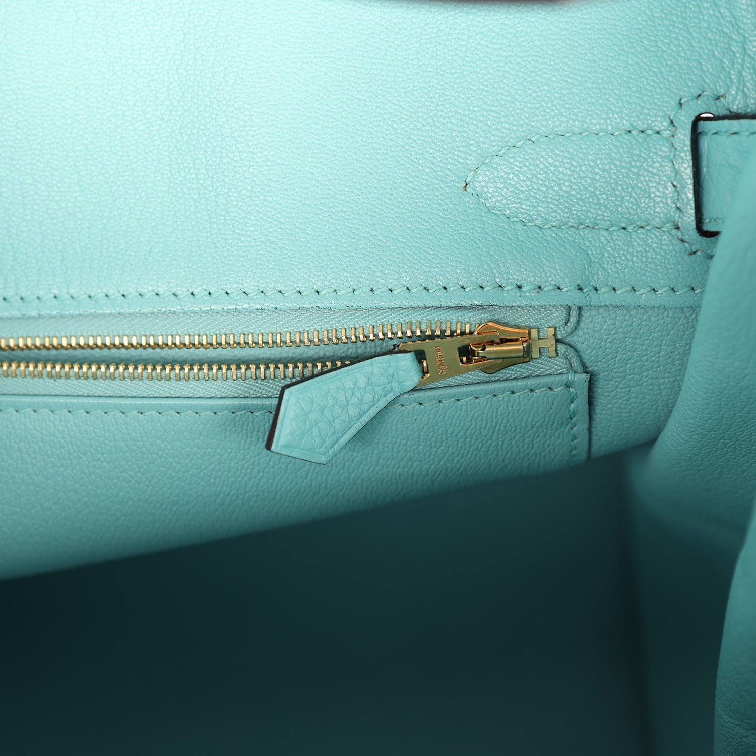 Pre-owned Hermes Birkin 30 Bleu Atoll Clemence Gold Hardware