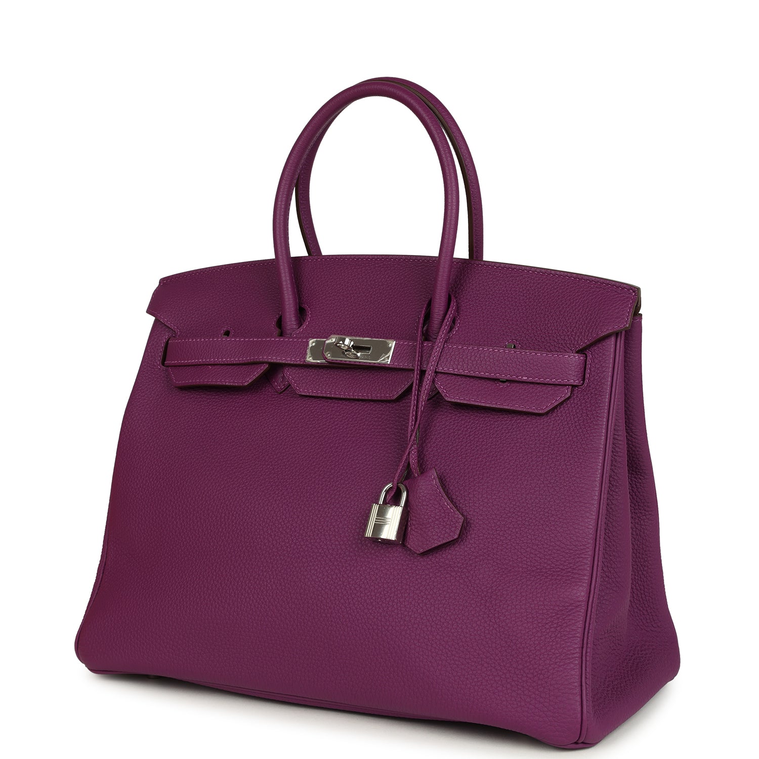 Pre-owned Hermes Birkin 35 Anemone Togo Palladium Hardware