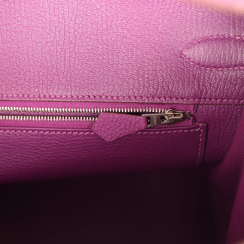 Pre-owned Hermes Birkin 35 Anemone Togo Palladium Hardware