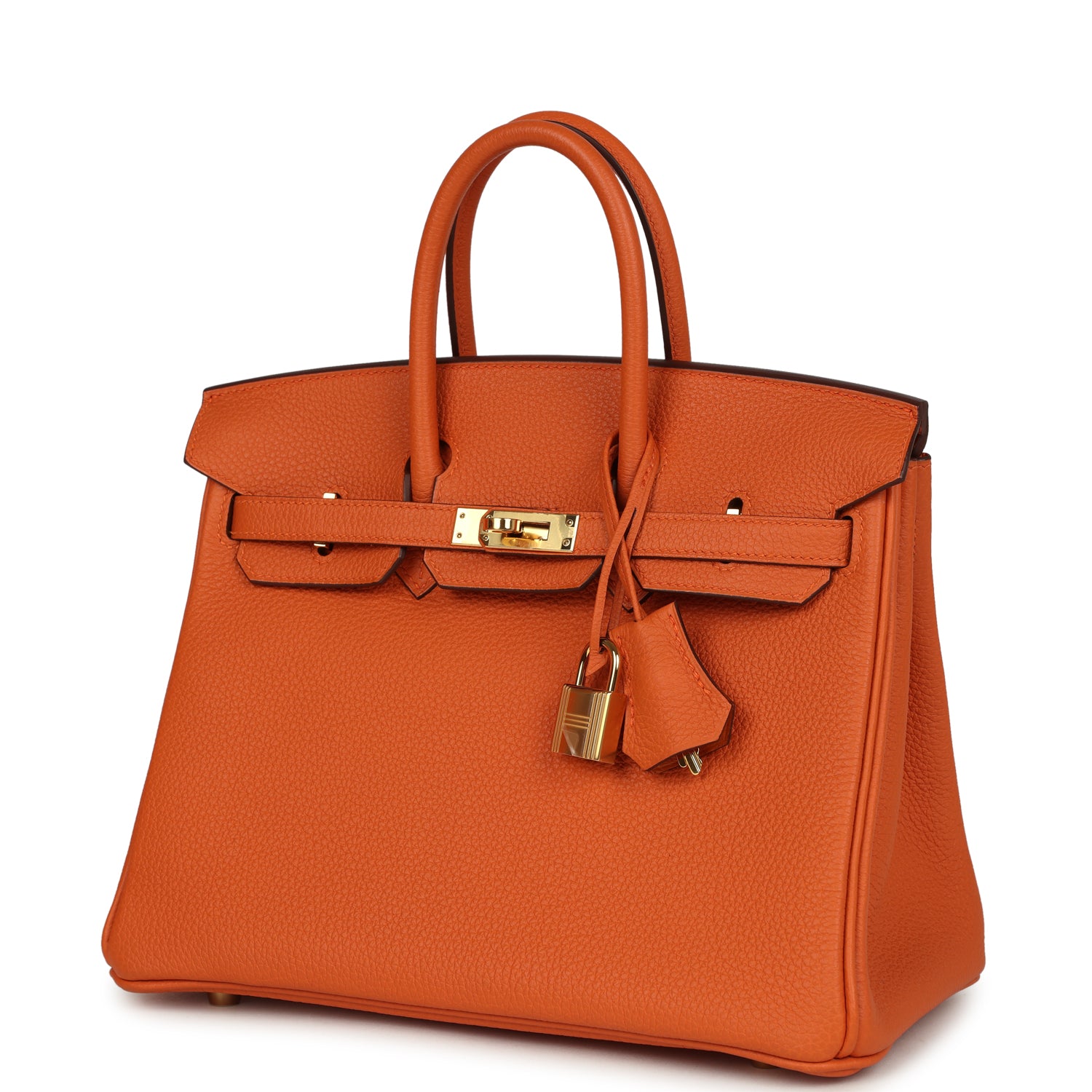 New Hermes Birkin 25 Orange Togo Gold Hardware