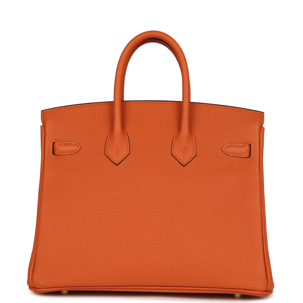 New Hermes Birkin 25 Orange Togo Gold Hardware