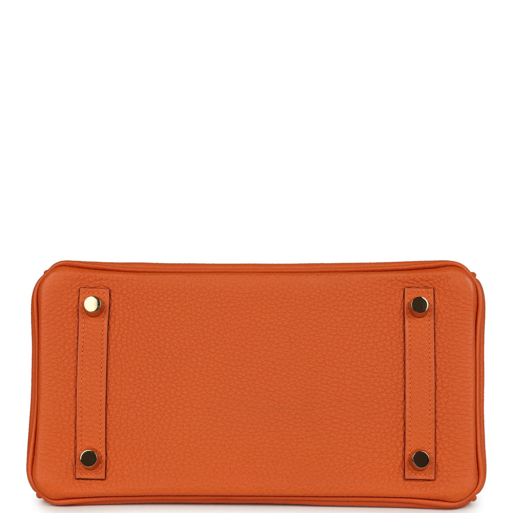New Hermes Birkin 25 Orange Togo Gold Hardware