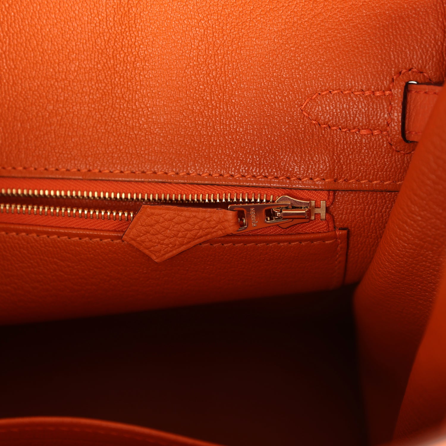 New Hermes Birkin 25 Orange Togo Gold Hardware