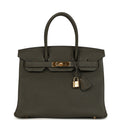 Hermes Birkin 30 Vert de Gris Togo Gold Hardware