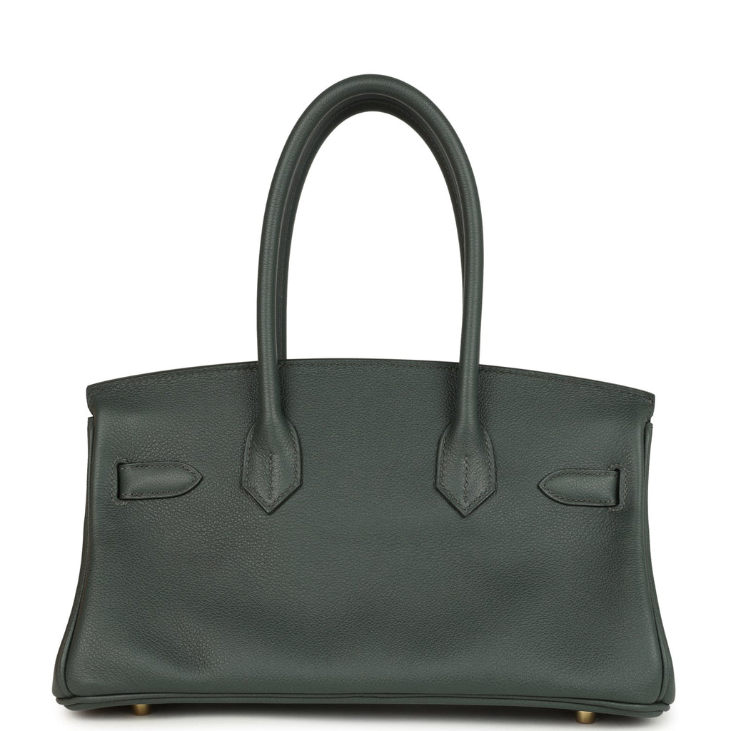 Hermes Shoulder Birkin Light 29 Vert Mangrove Evercolor Permabrass Hardware
