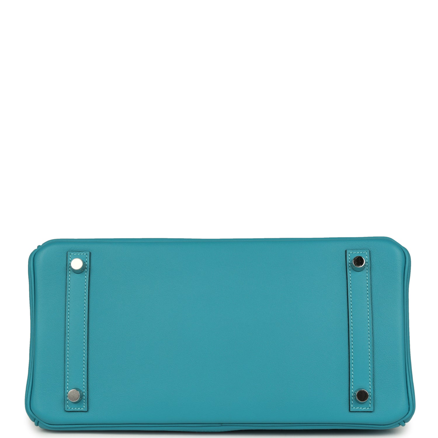 Pre-owned Hermes Birkin Ghillies 30 Turquoise Togo and Swift Palladium Hardware