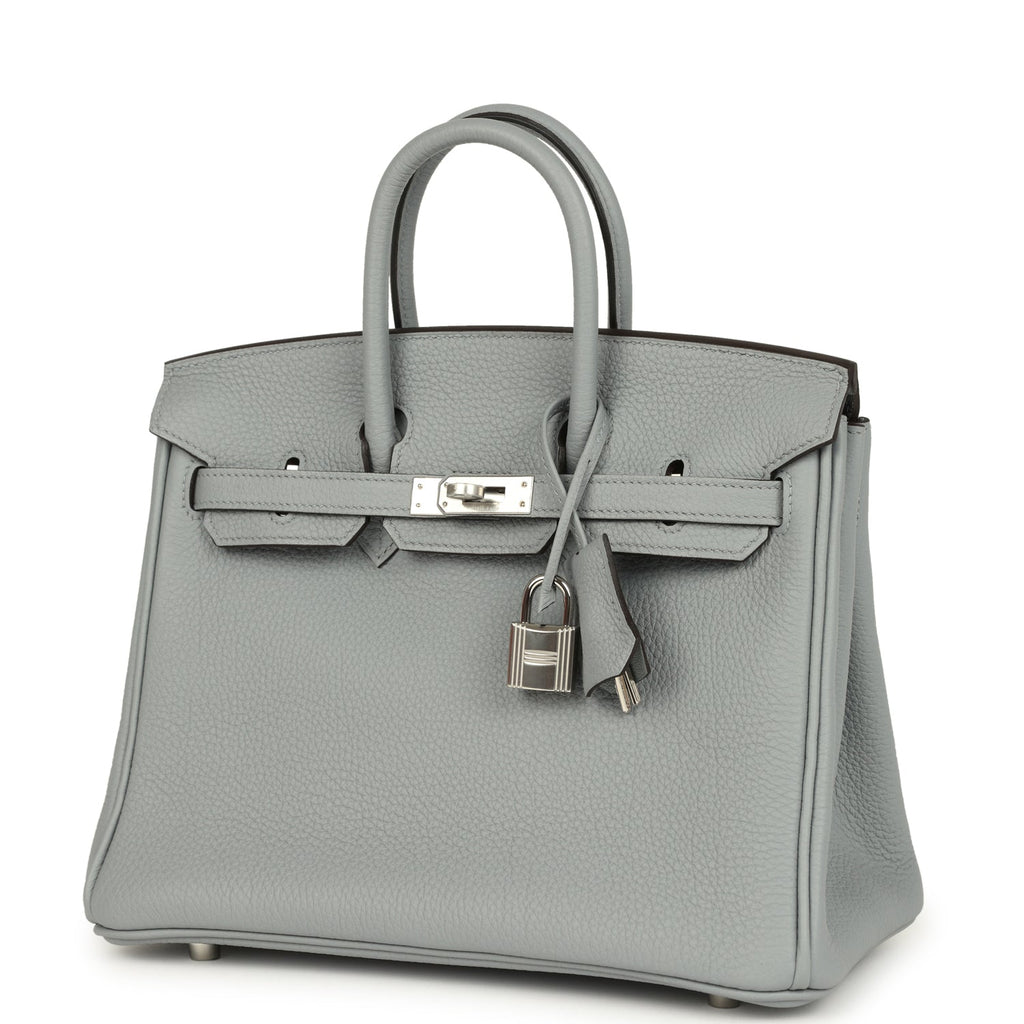 Hermes Birkin 25 Gris Pantin Togo Palladium Hardware