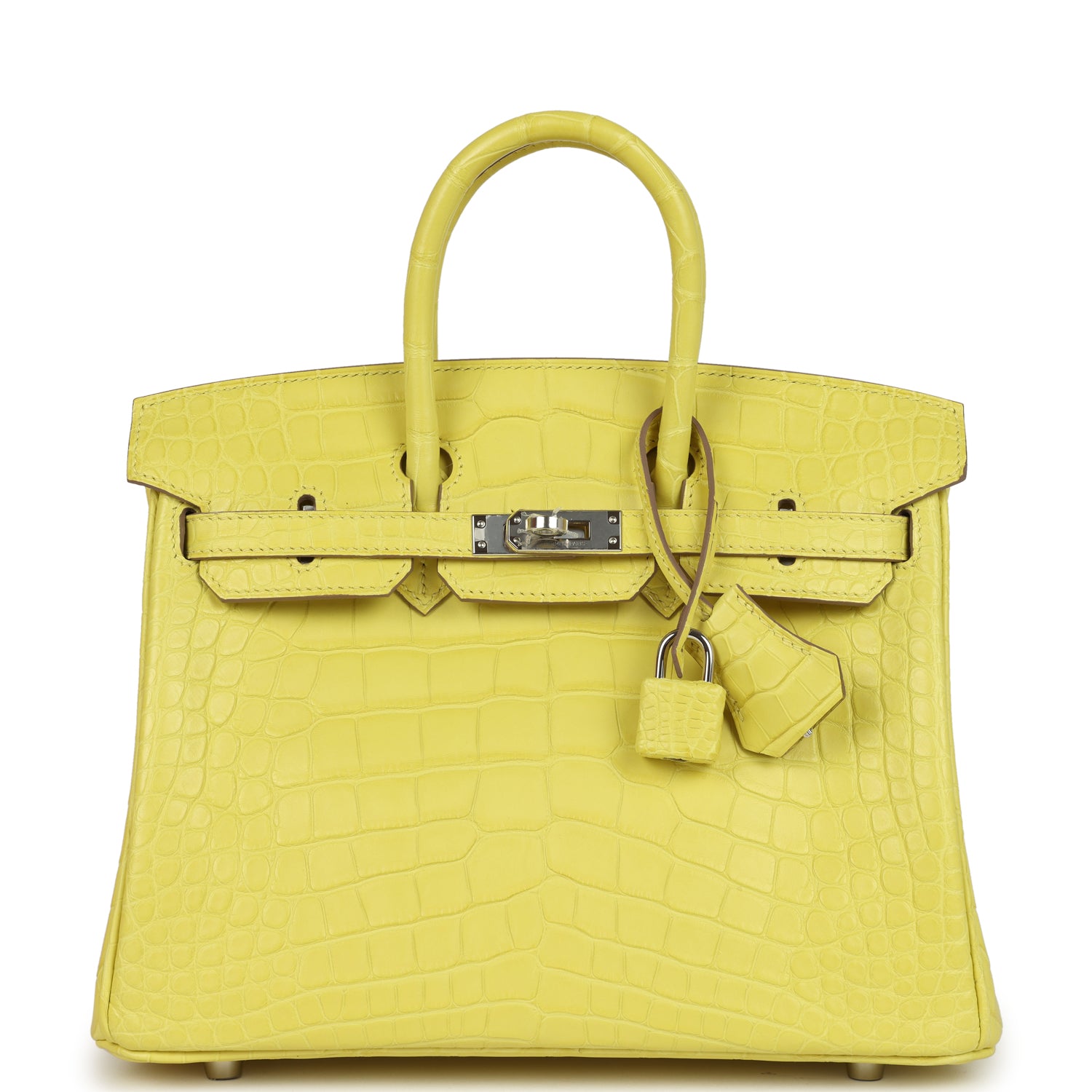 New Hermes Birkin 25 Lime Matte Alligator Palladium Hardware