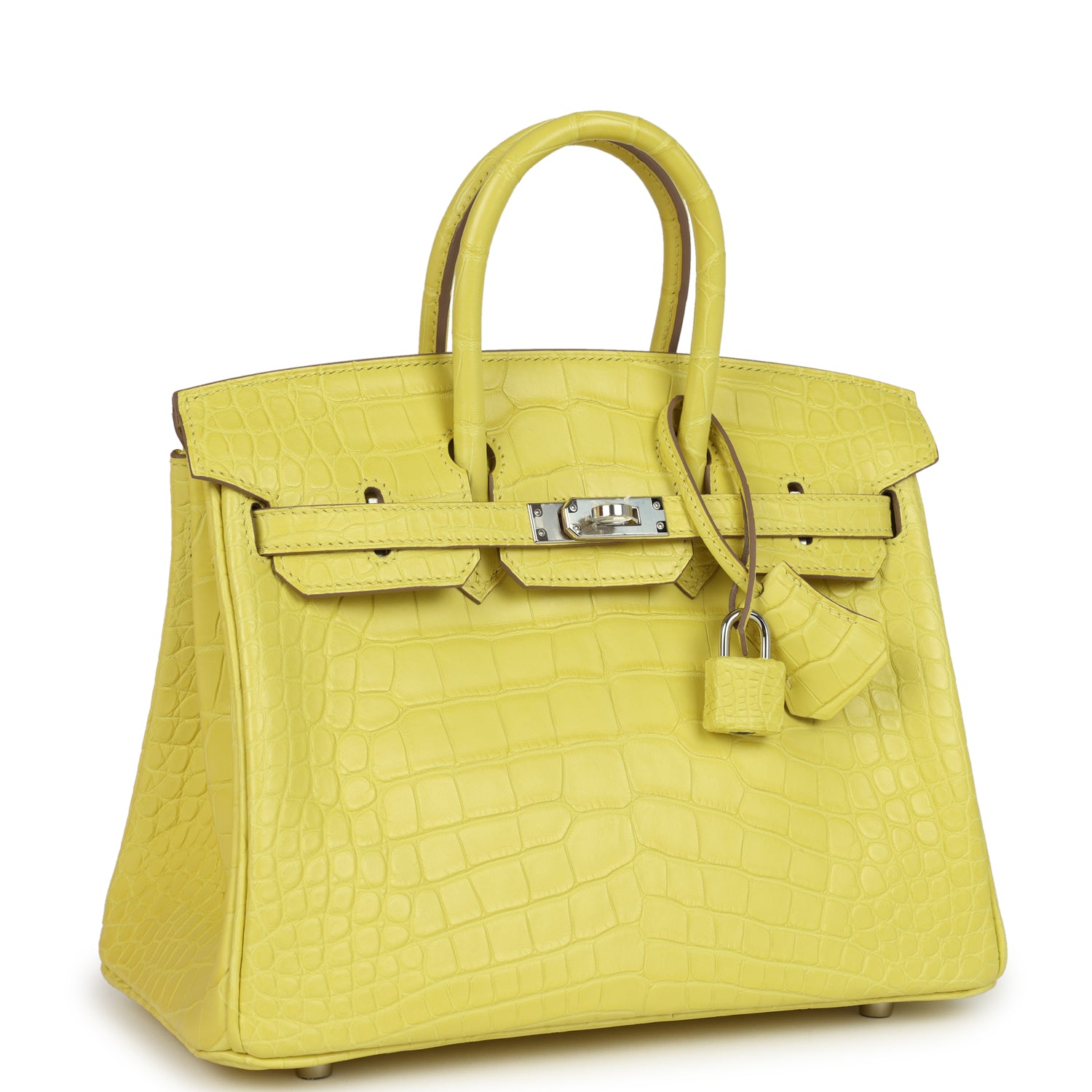 New Hermes Birkin 25 Lime Matte Alligator Palladium Hardware